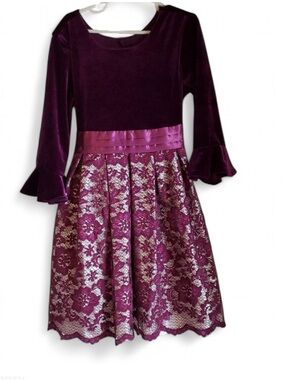 Elegant Purple Lace Kids Dress
